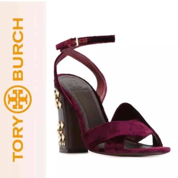 tory burch burgundy sandals